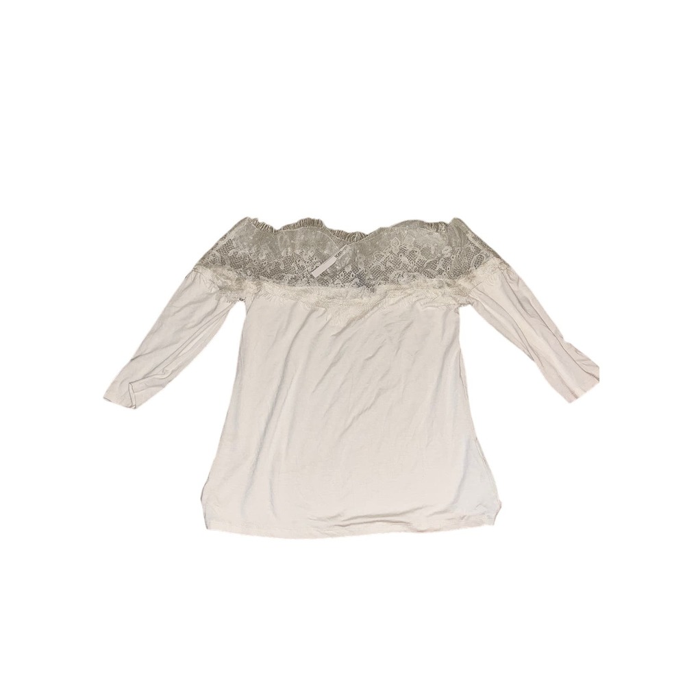 NWT ASOS Lace 3/4 sleeve white top